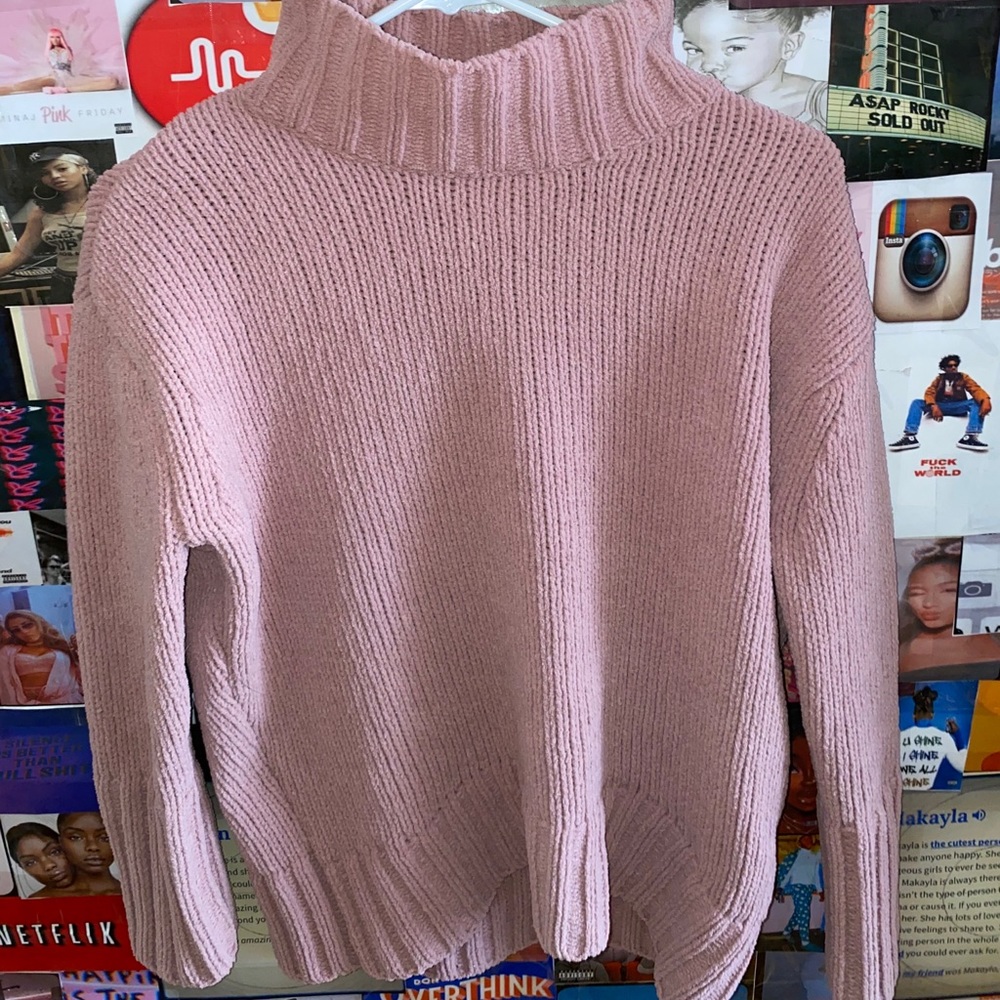 Pink Turtleneck Sweater